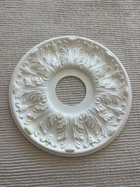 Decorative White Ceiling Medallion - Ornate Round Design